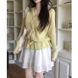 イエロー | ドローストリングシングルブレストニットトップス | Ulysses