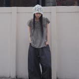 デカ襟半袖チェック柄トップス | Ulysses | 詳細画像1