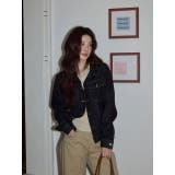 ブラック | デニム襟付きシングルブレストジャケット | Ulysses