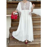 ホワイト | リボン半袖ロングワンピース | Ulysses