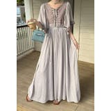 グリーン | リボン半袖ロングワンピース | Ulysses