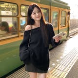 ブラック | パンチングレースニットトップス | Ulysses