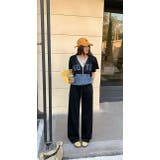 ブラック | 切り替えデニムフード付きジャケットワイドパンツセットアップ | Ulysses