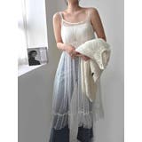 ベージュ | チュールドット柄キャミワンピース | Ulysses