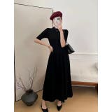 ブラック | ニットハーフネックワンピース | Ulysses