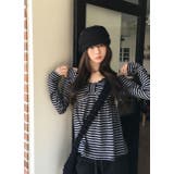 リボンタイボーダートップス | Ulysses | 詳細画像1