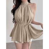 ベージュ | リボン袖なしホルターネックトップス | Ulysses