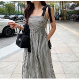 ブラック | リボンタイボーダーキャミワンピース | Ulysses