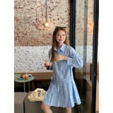 ブルー | ベルト付きプリーツシャツワンピース | Ulysses