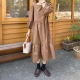 ブラウン | リボンスクエアネックラインワンピース | Ulysses