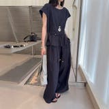 ブラック | 半袖トップスワイドパンツセットアップ | Ulysses