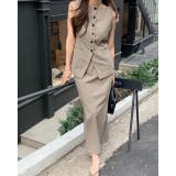 モカ | シングルブレストベストトップススカートセットアップ | Ulysses