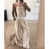 ベージュ | ノースリーブトップスワイドパンツセットアップ | Ulysses