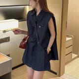 ダークブルー | デニムトップスショートパンツセットアップ | Ulysses