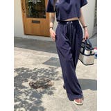 ネイビー | 半袖トップスワイドパンツセットアップ | Ulysses