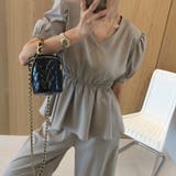 グレー | 半袖トップスワイドパンツセットアップ | Ulysses