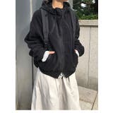 ブラック | フード付きフェイクムートンジャケット | Ulysses