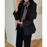 ブラック | クルーネックシングルブレストトップス | Ulysses