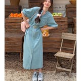 ライトブルー | ベルト付Vネックデニムワンピース | Ulysses