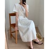 ホワイト | クルーネック半袖ワンピース+シュシュ | Ulysses