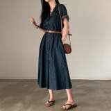 ベルト付き襟付きシングルブレストデニムワンピース | Ulysses | 詳細画像2 