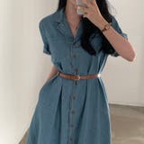 ベルト付き襟付きシングルブレストデニムワンピース | Ulysses | 詳細画像7 