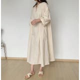 シンプルVネック中長袖ワンピース | Ulysses | 詳細画像1 