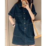 ダークブルー | ポケットシングルブレストデニムワンピース | Ulysses
