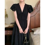 Vネックジャカード半袖ワンピース | Ulysses | 詳細画像1 