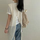 ベージュ | バック中空クルーネック袖なしニットワンピース | Ulysses