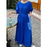 ブルー | クルーネックプリーツクルーネックワンピース | Ulysses