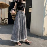 ブラック | リボンチェック柄ワイドレッグ | Ulysses