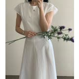 ホワイト | バックリボンジップスポケットクルーネックワンピース | Ulysses