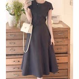 ダークグレー | バックリボンジップスポケットクルーネックワンピース | Ulysses