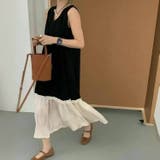 パッチワークVネック袖なしワンピース | Ulysses | 詳細画像5