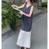 パッチワークVネック袖なしワンピース | Ulysses | 詳細画像6