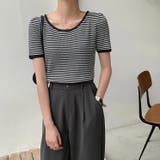 ボーダー柄クルーネック半袖Tシャツ | Ulysses | 詳細画像5