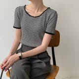 ボーダー柄クルーネック半袖Tシャツ | Ulysses | 詳細画像8