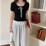 ブラック | レースパッチワーククルーネックTシャツ | Ulysses