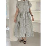 ストライプ柄ボタンダウン半袖ワンピース | Ulysses | 詳細画像1 