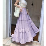 パープル | フリルハイウエストロングスカート | Ulysses