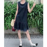 クルーネック袖なし刺繍デニムワンピース | Ulysses | 詳細画像1 