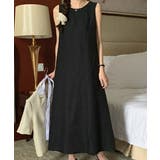 ブラック | バック中空袖なしワンピース | Ulysses