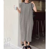 バックスリットボーダー柄クルーネック袖なしワンピース | Ulysses | 詳細画像3