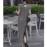 バックスリットボーダー柄クルーネック袖なしワンピース | Ulysses | 詳細画像4