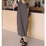 バックスリットボーダー柄クルーネック袖なしワンピース | Ulysses | 詳細画像7