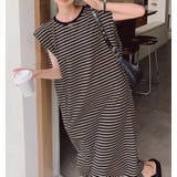 バックスリットボーダー柄クルーネック袖なしワンピース | Ulysses | 詳細画像8