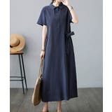 ダークグレー | リボンボタンダウン半袖ワンピース | Ulysses