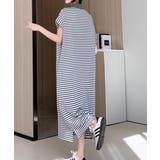 ボーダー柄ボタンダウン袖なしワンピース | Ulysses | 詳細画像3 