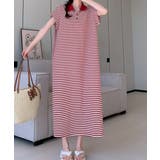 ボーダー柄ボタンダウン袖なしワンピース | Ulysses | 詳細画像6 